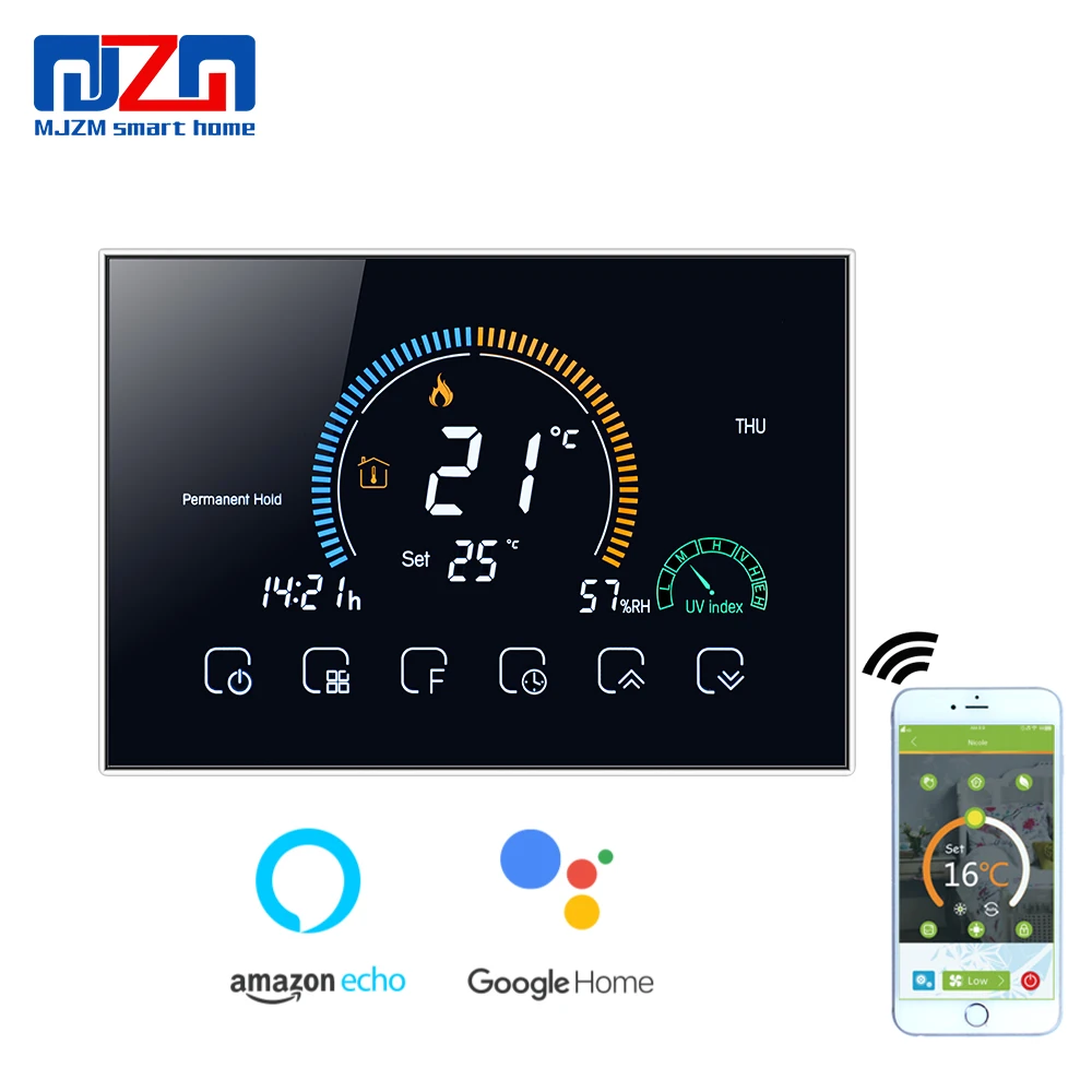 Термостат MJZM 16A 8000 WiFi работает с Alexa Google Home Электрический терморегулятор для