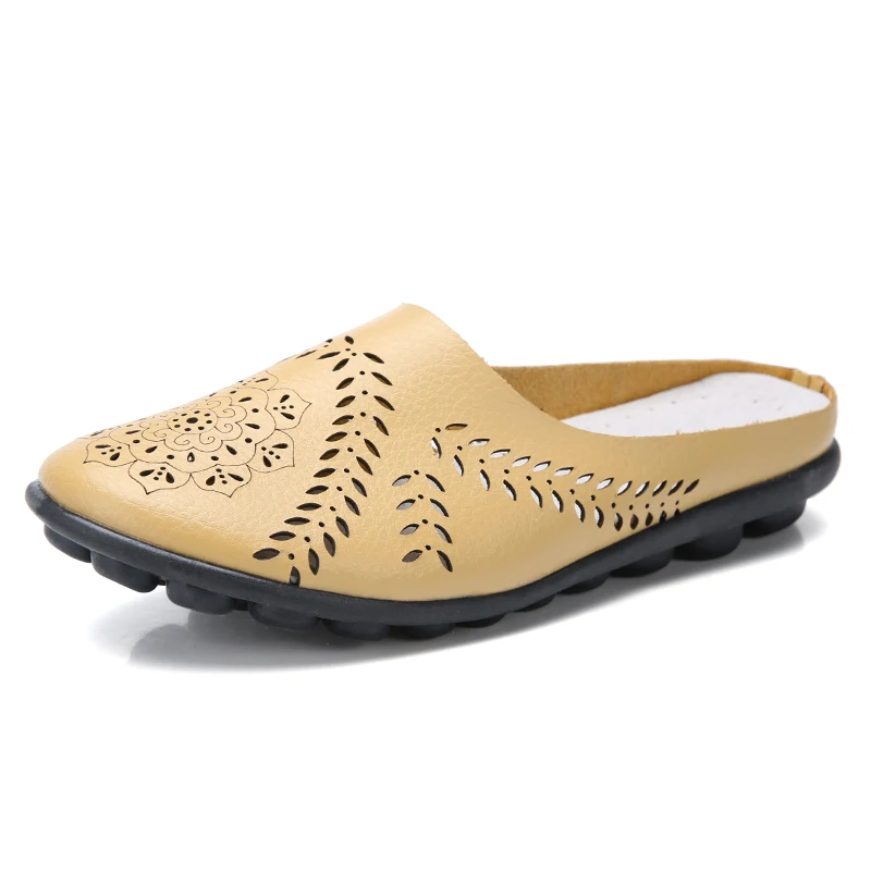 Summer Genuine Leather Slip On Flat Shoes Women Flats Breathable Casual Plus Size 9 Colors women shoes,casual shoes,women flats