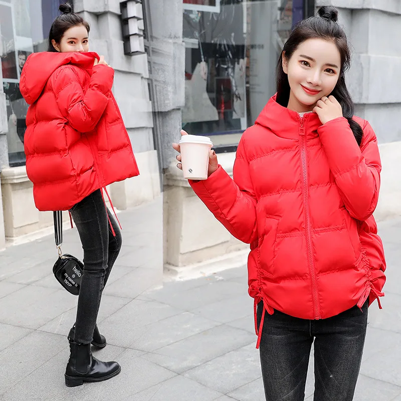 

Solid Color New Style Trend Cotton Coat Short Long Sleeve Commuter Fashion Comfortable Cotton-padded Clothes 2018 Winter