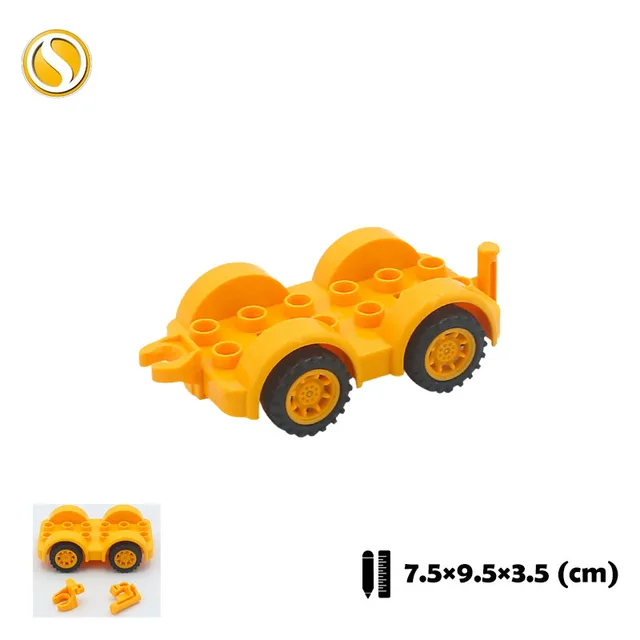 Trailer Car model Airplane Big Building Blocks Vehicle Accessory Compatible Classic Assemble Bricks Children DIY Toys Girl Gift CHE039-huang