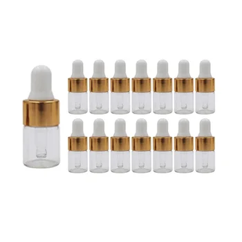 

2Ml Small Mini 15 Pcs Clear Glass Dropper Bottles Essential Oil Vials, Refillable DIY Cosmetic Container Liquid Droppers Bottle