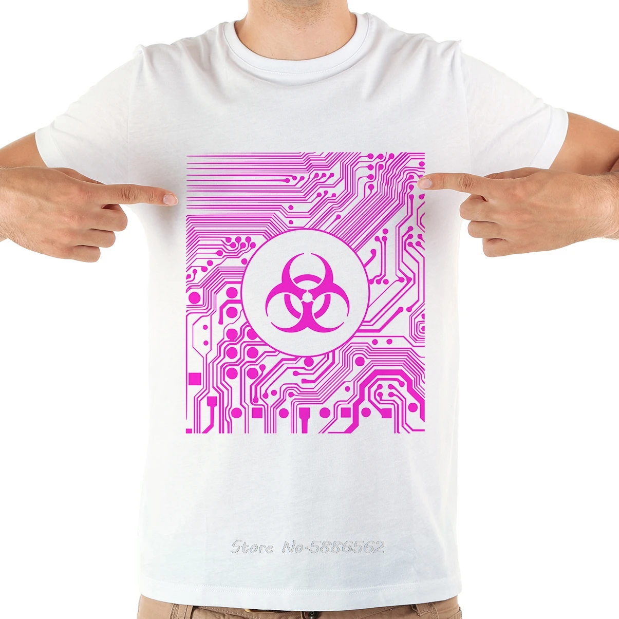 Забавная Мужская футболка Cyber Circuit Goth bioаз новая белая Повседневная мужская Geek