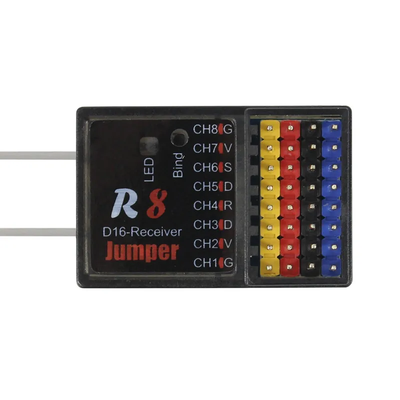 Récepteur XYZ R8 connecté à une radio FRSKY T16 via SBUS