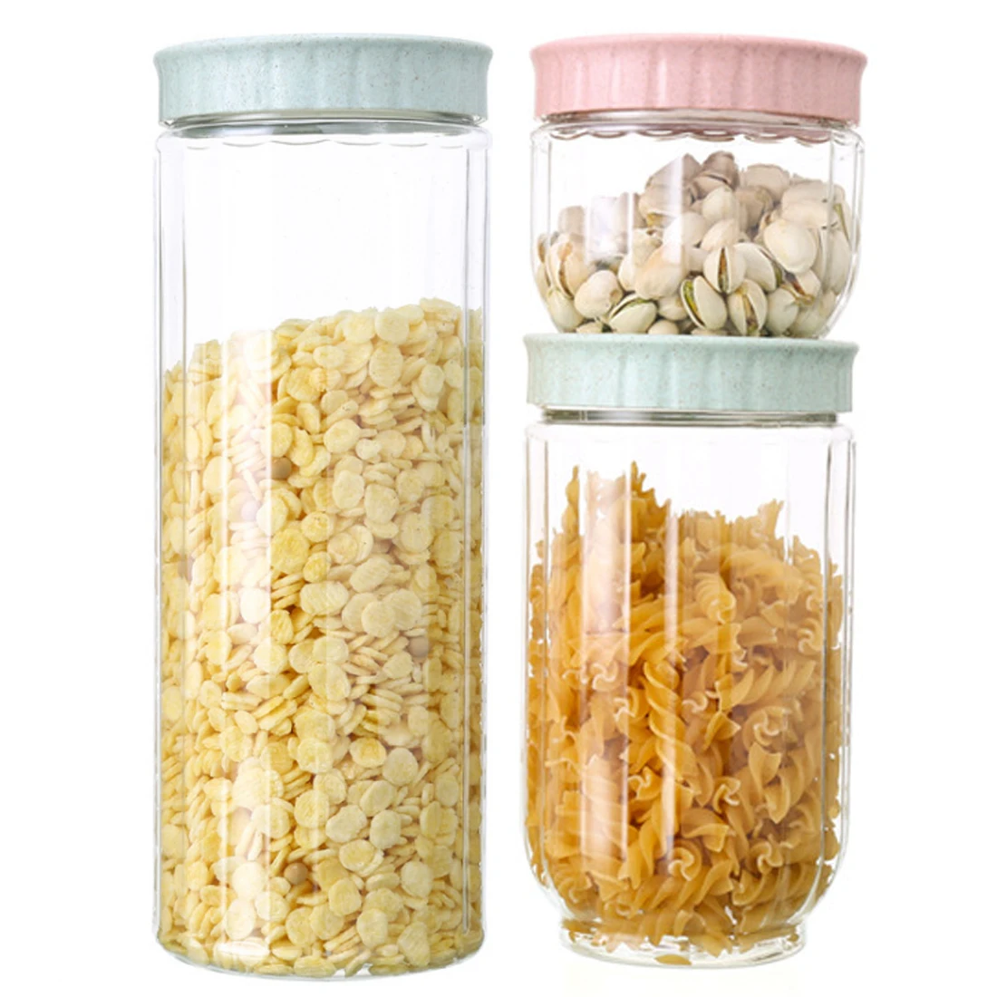 

DIY Transparent Plastic Sealed Can Household Milk Powder Storage Jar - Nordic Green S/M/L