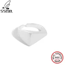 S'STEEL Sterling 925 Silver Ring For Women Designer Aesthetic Matching Gothic Engagement Adjustable Ring 2021 Trend Jewellery