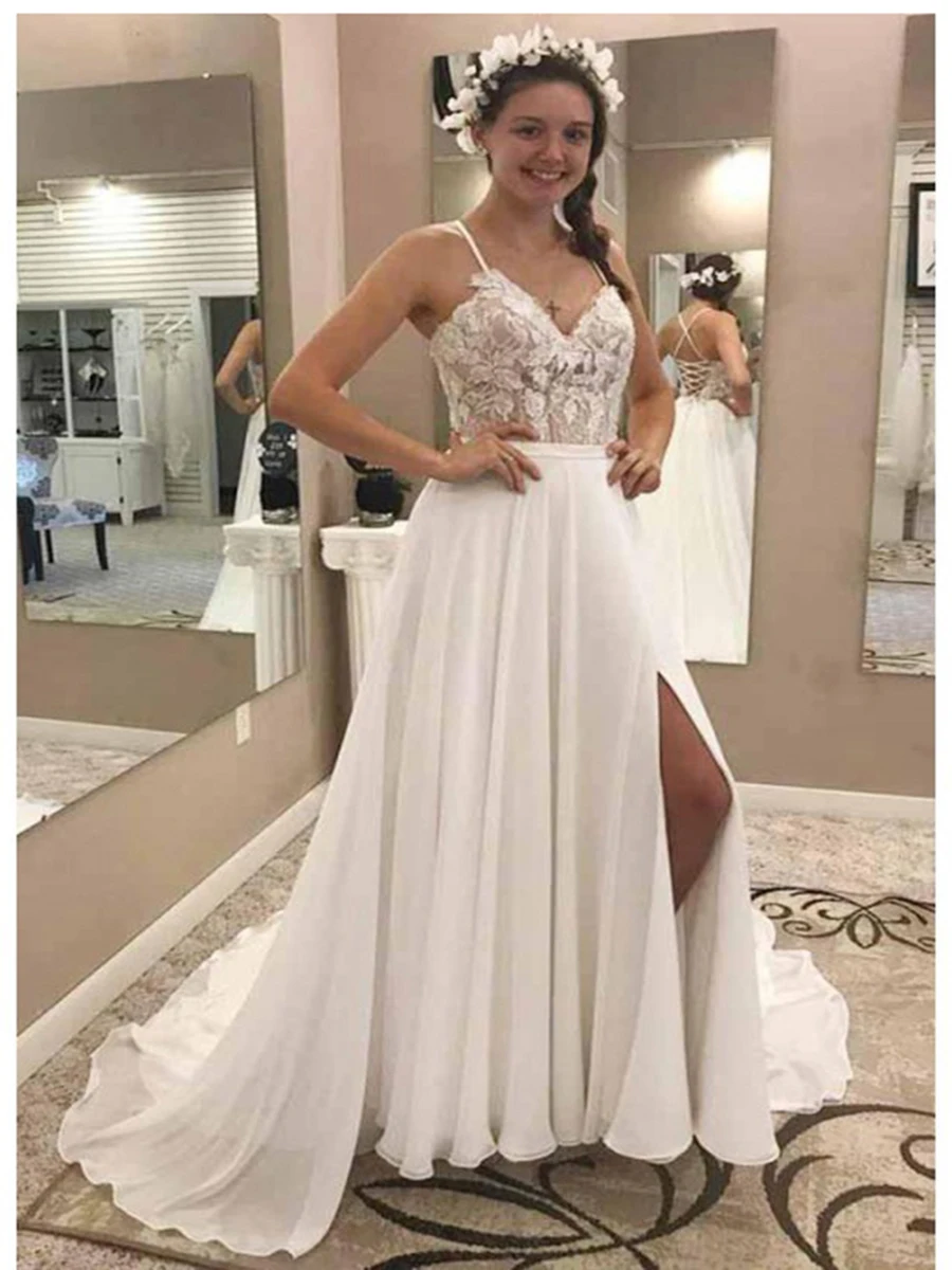 LORIE-Mermaid-Wedding-Dresses-Lace-Appliques-Spaghetti-Straps-Bride-Dress-Backless-Sexy-Side-Split-White-Ivory