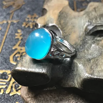 

15x12mm Genuine Natural Green Amazonite Ring Jewelry Women Men Love Oval Beads Gemstone Adjustable Ring Fashion Jewelry AAAAA