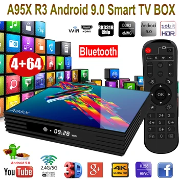 

XGODY A95X Android 9.0 Smart Tv Box With Wifi Bluetooth Quad Core RK3318 Media Player LCD Digital youtube 4K Display Set Top Box