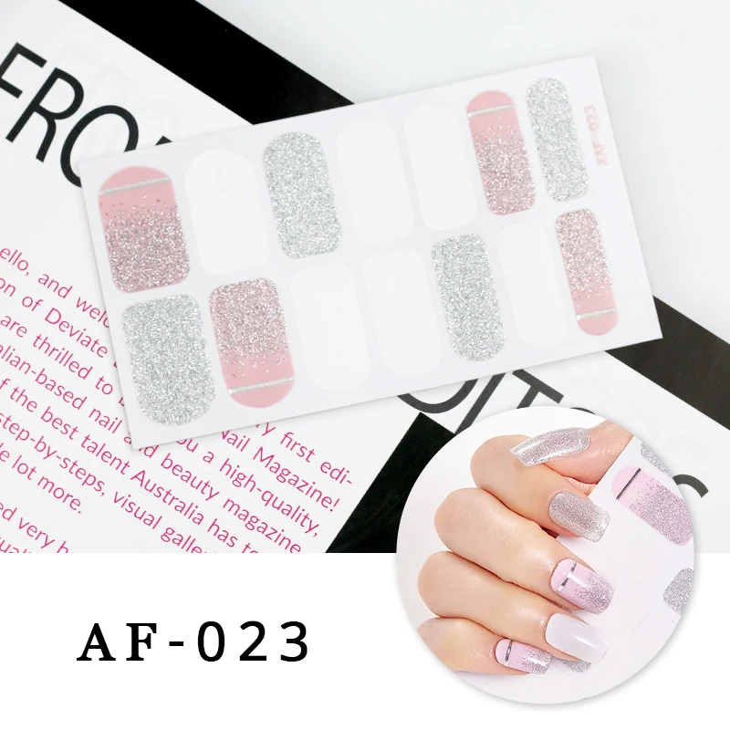 New Year Full Cover Nail Sticker Nail Polish Sticker Nail Art Self Adhesive Decor Sticker Creative Christmas Nail Sticker