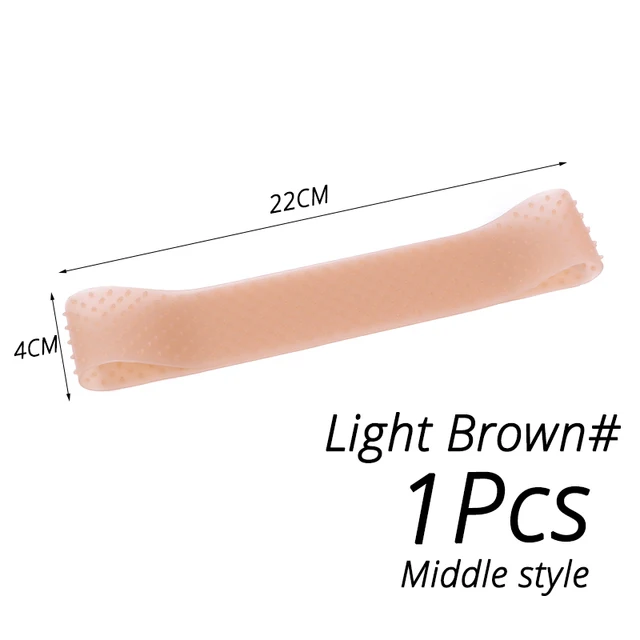 Silicon Wig Band Elastic Wig Grip Brown Transparent Black Headband For Fix Wigs Beige Hair Band Without Gel Or Glue Non Slip M light brown 1pcs