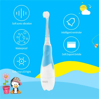 

Automatic Timer Electric Toothbrush Waterproof Soft Tooth Brush For Child Kids Battery Powered Sonic Teeth Brush With LED Light