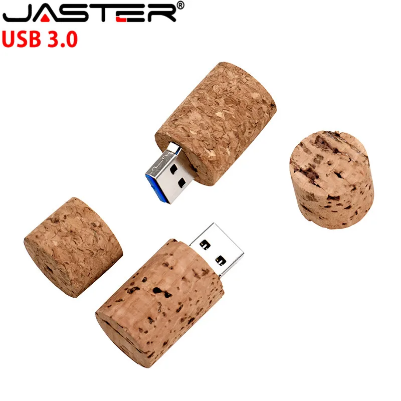 JASTER пробковый USB флеш-накопитель деревянная бутылка вилка Флешка 4G 8GB 16GB 32GB креативный usb3.0