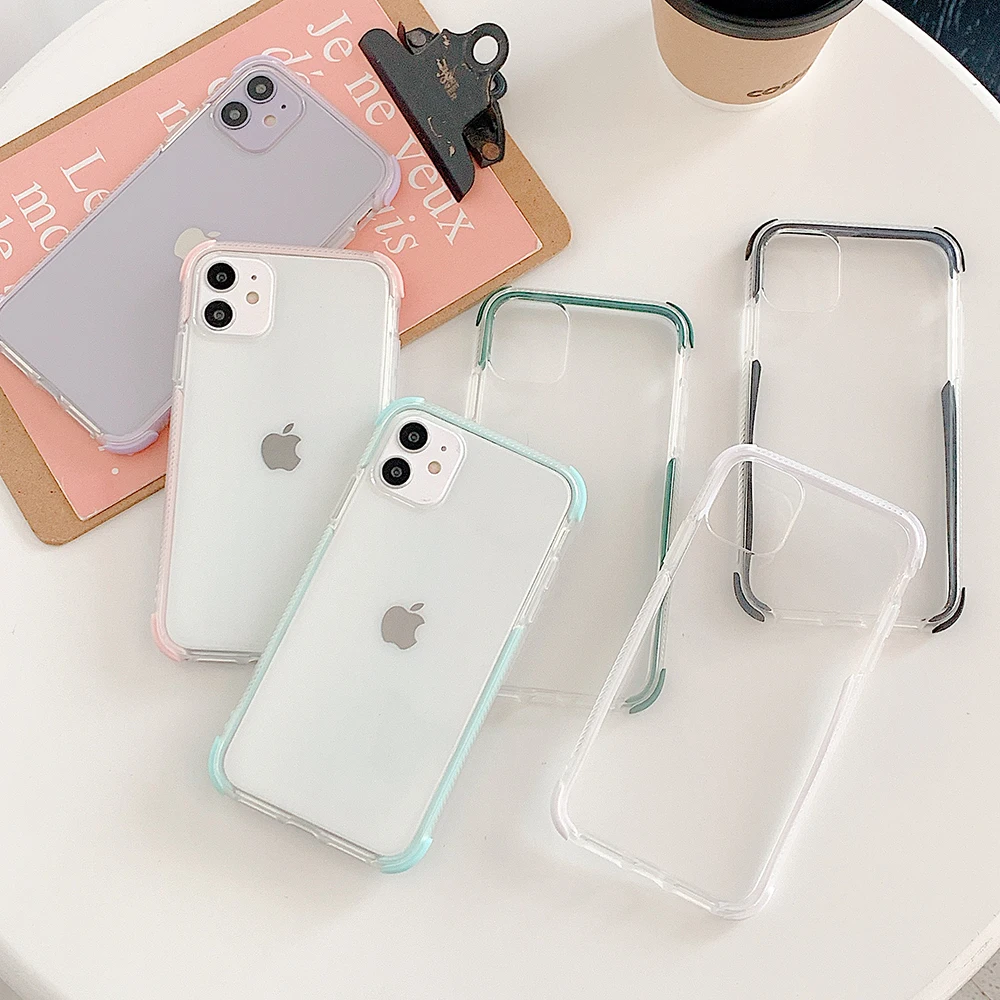 LOVECOM Solid Color Shockproof Case For iPhone 12 11 Pro Max 12 Mini XR XS Max X 7 8 6S Plus Soft TPU Full Body Clear Back Cover|Phone Case & Covers| - AliExpress