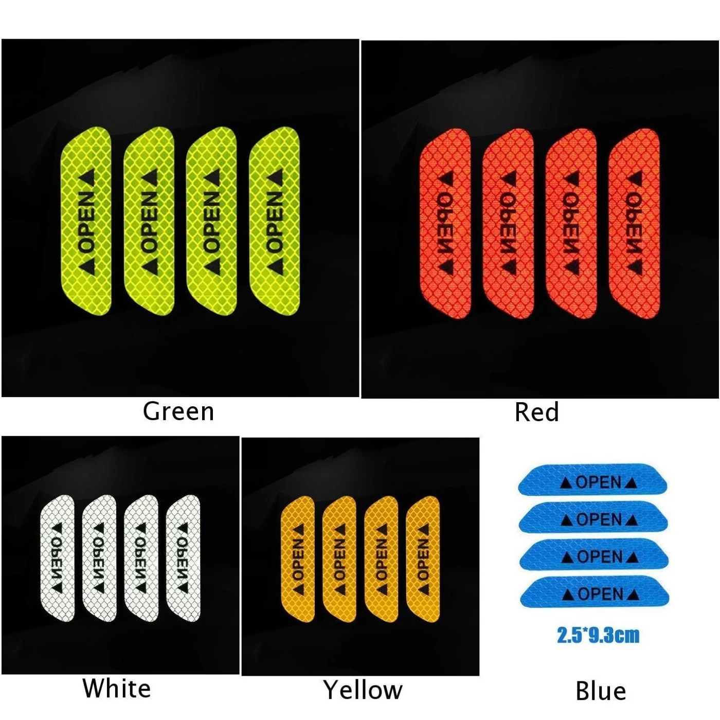 Водонепроницаемые автомобильные наклейки, 4 шт., универсальные Предупреждение ющие, светоотражающие наклейки, 2,5*9,3 см, распродажа