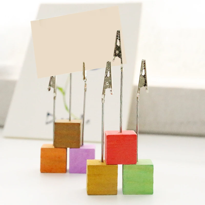 

1pc Small Cube Memo Picture Note Card Desk Paper Photo Clip Holder Table Stand Office Craft Decoration Home Office Supplies