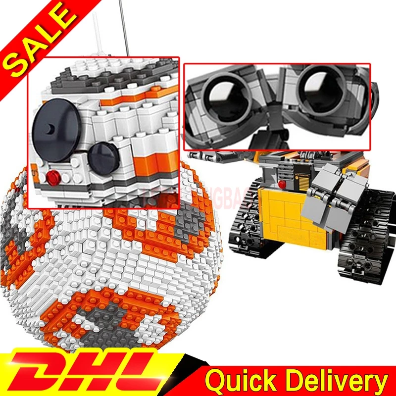 

LELE 35020 Star Wars Ultimate Collector's BB8 Robot LP 16003 WALL-E Robot Ideas Model Building Blocks Bricks lepinings Toys