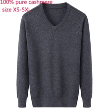 Новое поступление модные высокое качество кашемировой подкладкой осень-зима, компьютерная вязка, Повседневное пуловер с вырезом в виде буквы V плюс Размеры XS-5XL