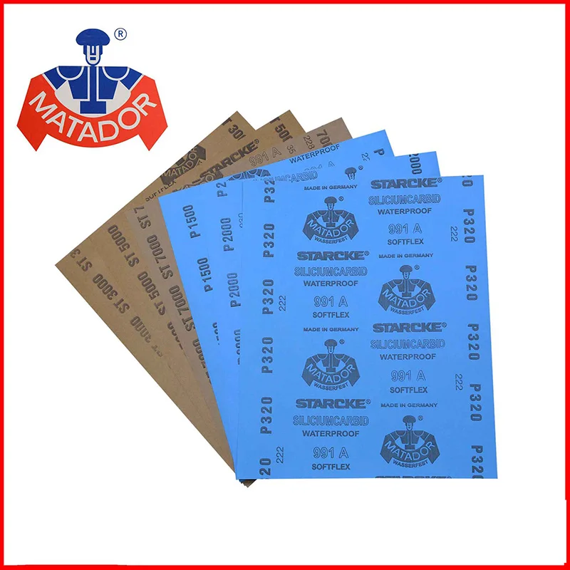 Matador Sandpaper 220-7000 Mirror Sandpaper Jade Polishing Woodworking Furniture Dry And Wet Water Mill 230*280Mm  1Pcs Matador Sandpaper 220-7000 Mirror Sandpaper Jade Polishing Woodworking Furniture Dry And Wet Water Mill 230*280Mm  1Pcs