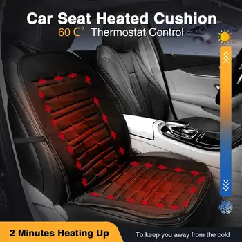 

12V Car Heating Seat Cushion Cover Front Electric Heated Seat Winter Seat Warmer Universal Auto Seat Pad Temperature Controlled