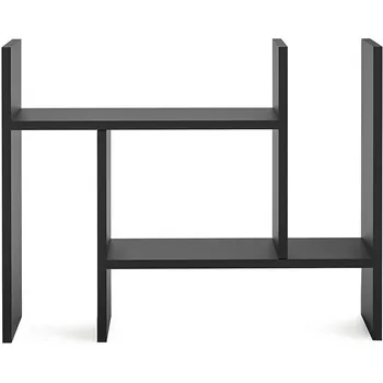 

Desktop Organizer Black MDF Bookshelf 80×15×39 cm Storage Rack Living Room Bathroom Kitchen Decoration Simple Furniture For Home