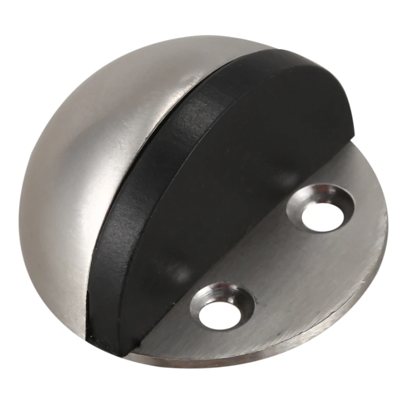 

Round Door Stop Heavy Duty Simple Doorstop Floor Mount for Home Office Hotel Solid Metal Stainless Steel with Rubber Pad Cylindr