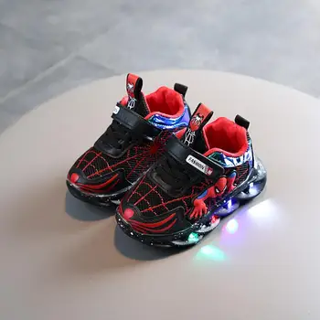 

Boys Sneaker Girls Spiderman Kids Led Shoes With Lights Sneaker 2020 Spring Autumn Shoes Children Toddler Baby Girl Shoes