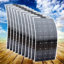 

solar panel kit 1500w 1200w 1000w 600w 300w 150w 12v battery charger monocrystalline photovoltaic system for car boat home 1000w