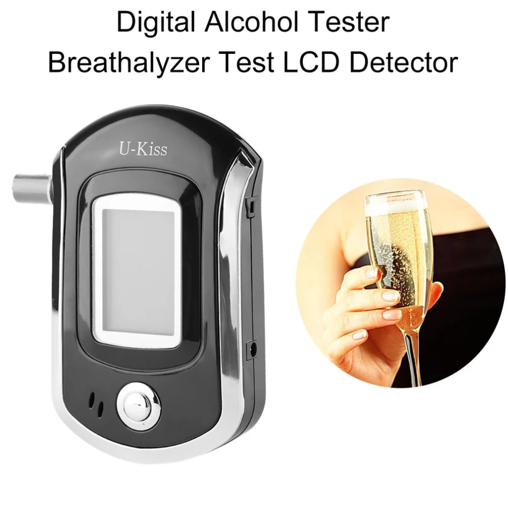 Профессиональный тестер алкоголя ЖК-дисплей Дисплей цифровой детектор алкоголя Высокая чувствительность алкотестер