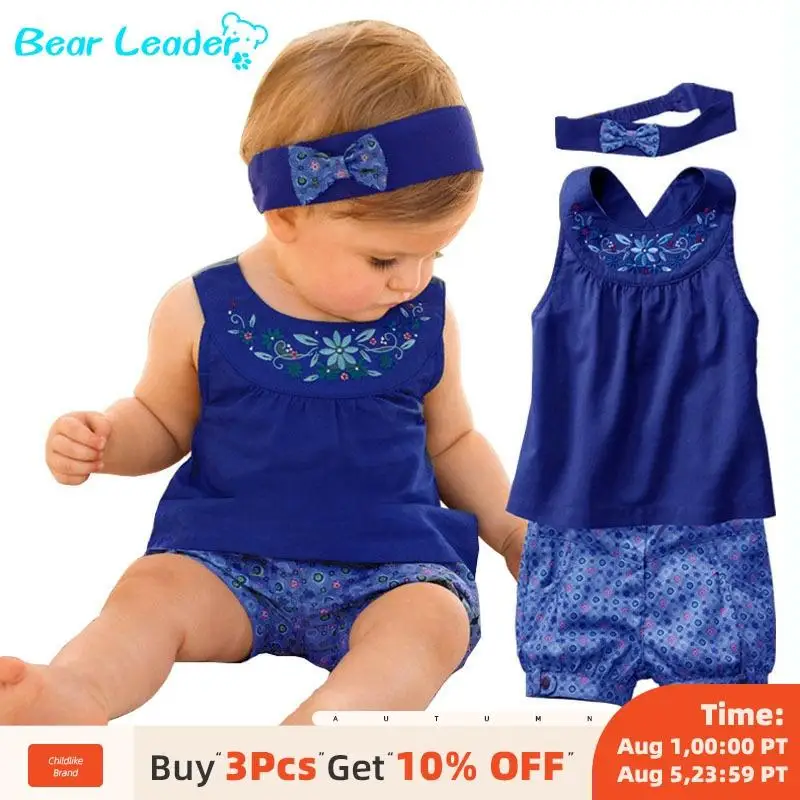 Bear Leader/Новинка 2020 года модные костюмы для малышей Vestidos Детский платок + платье без