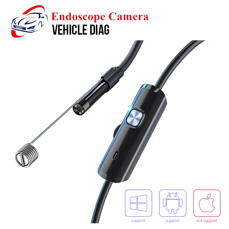 6 LED cámaras de endoscopio impermeable Flexible de 3 en 1/USB boroscopio Cámara Android/PC portátil herramienta de reparación de automóviles 1-3m 5,5mm/7mm