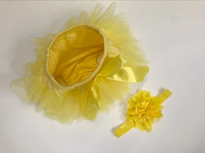 Детская Хлопковая шифоновая юбка-пачка с оборками; модная детская одежда с цветочным рисунком; шорты-шаровары для новорожденных; Милая одежда; подгузники для малышей - Цвет: Цвет: желтый
