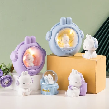 

Cute cartoon hypnotic rabbit resin ornaments creative home living room desktop Display Decor BJ202