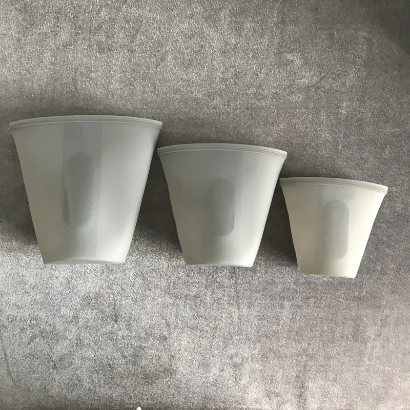 3pcs-Gray-Cup Дропшиппинг 3 шт/8 шт многоразовый силиконовый мешок для еды Ziplock wrap сумки контейнеры для хранения набор упаковка фруктов кухонный Органайзер - Цвет: 3pcs-Gray-Cup