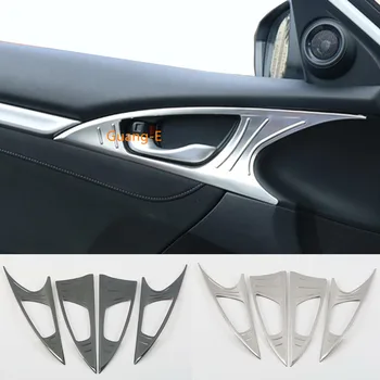 

Car Styling Cover Trim Stainless Steel Door Inner Handle Bowl Frame Hoods 4pcs For Honda civic 10th sedan 2016 2017 2018 2019
