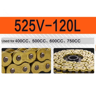 525-120L Gold Уплотненная масляная уплотнительная цепь для мотоцикла 428 520 525 530 Золотая масляная уплотнительная Золотая цепь для Honda Yamaha Suzuki Kawasaki - Цвет: 525-120L Gold