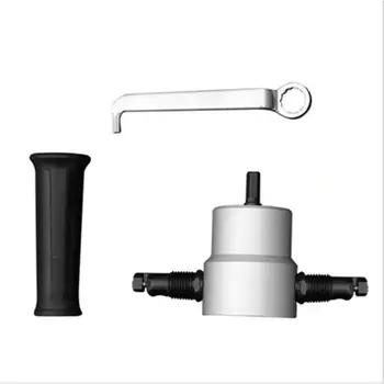 

Air Powered Drill Attachment Double Head Sheet Metal Nibbler Saw Cutter Kit
