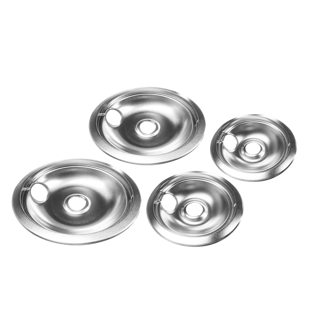 Set of 4 Replacement Drip Pans Bowl Set - 2 Large 8inch and 2 Small 6inch Drip Bowl Pans