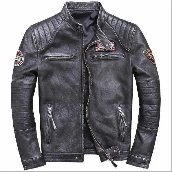 jaqueta de couro masculina motoqueiro