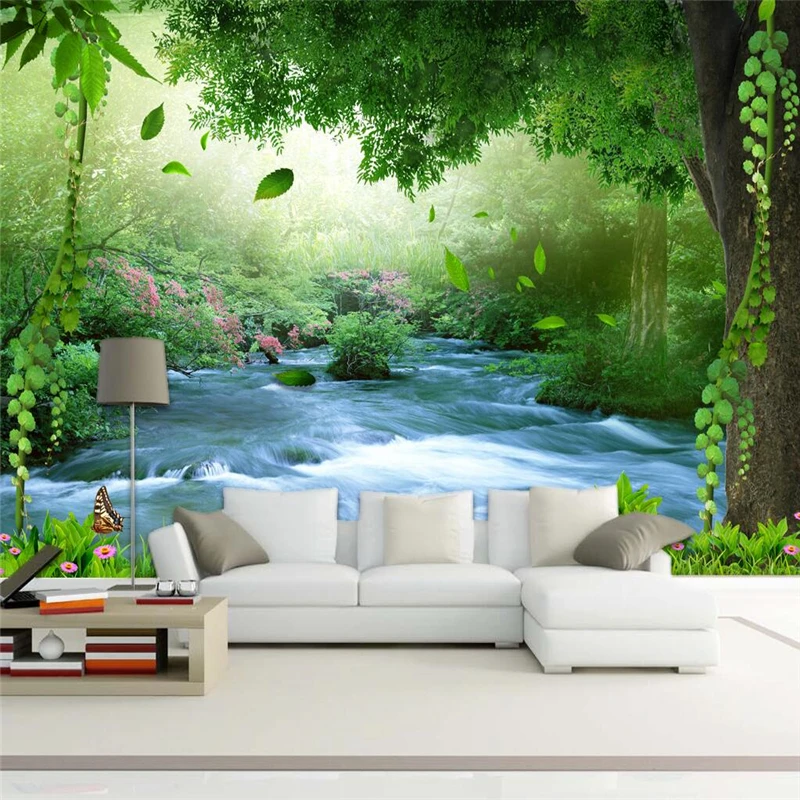 

beibehang Custom Photo Mural Wallpaper Natural forest Scenery Large Wall Painting wallpapers for Living Room Bedroom Background
