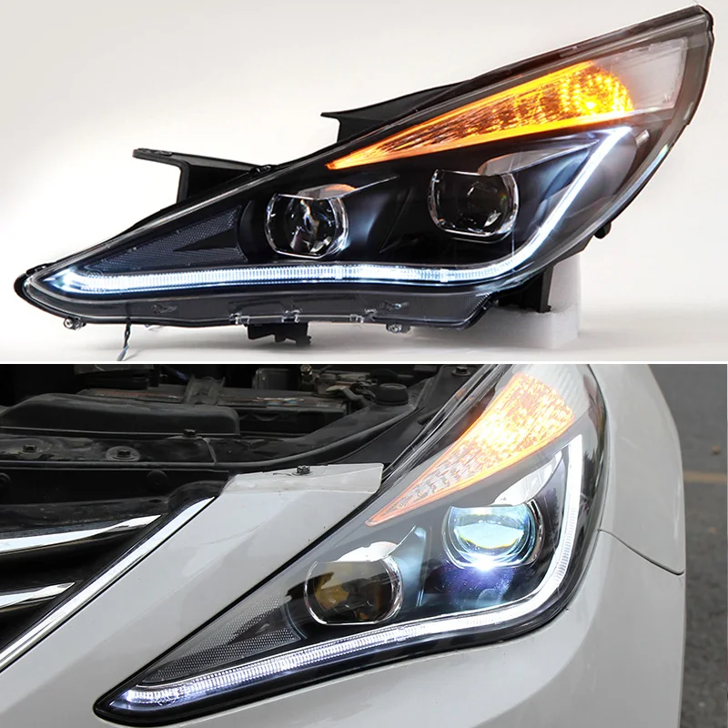 Фара в сборе для hyundai sonata yf 8th 2010-2015 светодиодный Ангел глаз сигнал поворота