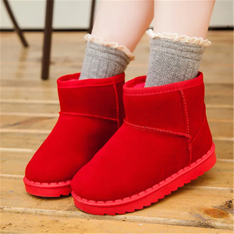 Xiaying Smile зимняя детская хлопковая обувь зимние ботинки для мальчика девочки низкий Верх Сапоги Сплошной цвет галоши и хлопок теплая обувь 801