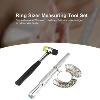 

Ring Sizer Measuring Tool Set Metal Ring Sizer Finger Measuring Ring with Rings Mandrel Sizing Stick Ring JewelryTools Set
