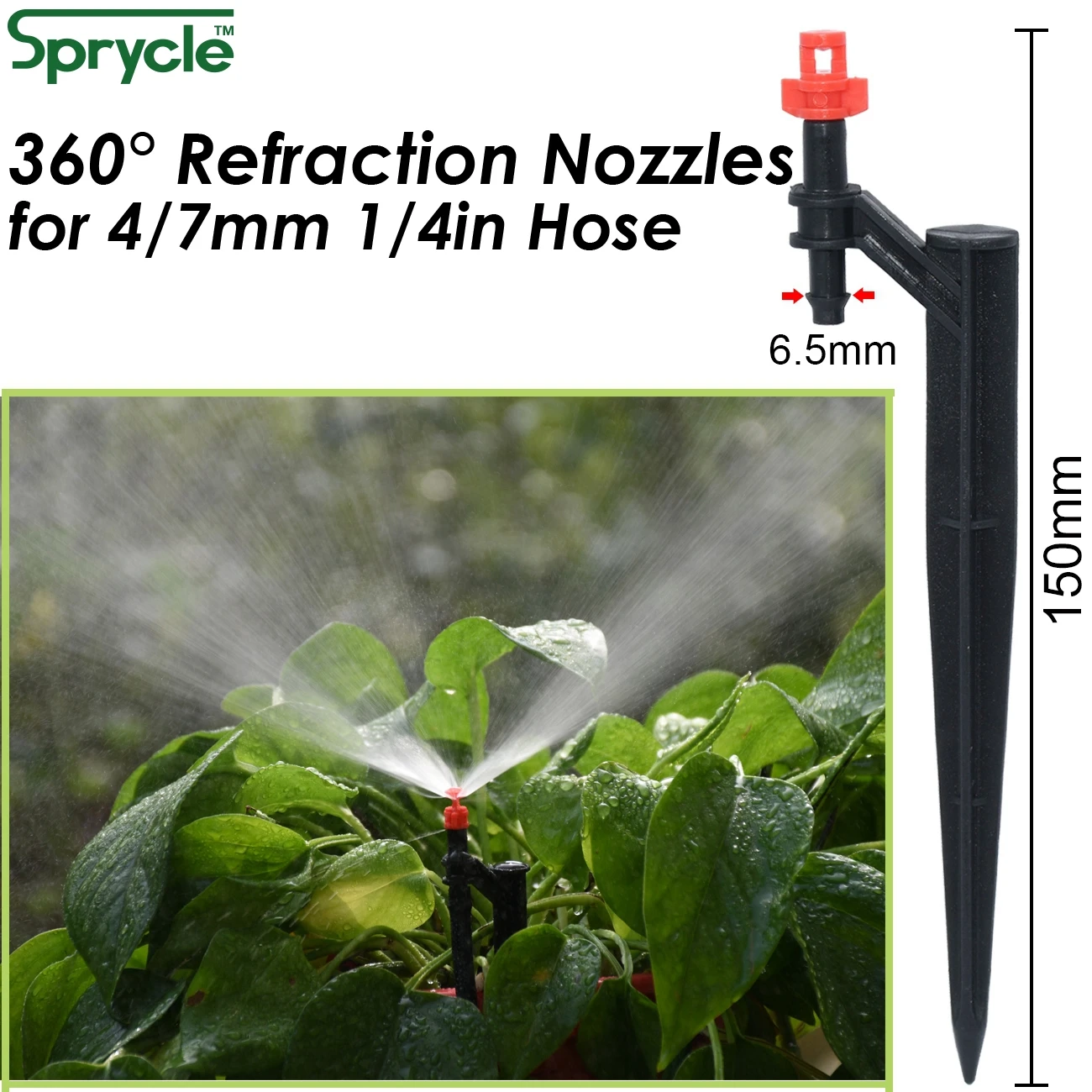 SPRYCLE 25M Garten Micro Drip Bewässerung Kits Beschlagen Bewässerung System Automatische Einstellbar Tropf Zerstäuber für 4/7mm 1/4'' schlauch – Detail 4
