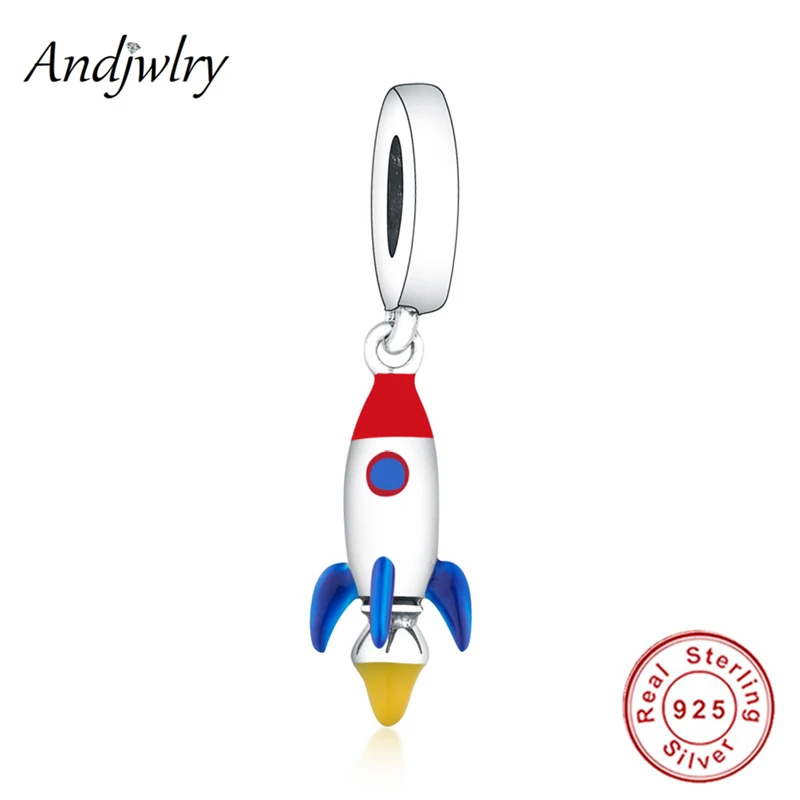 

Fit Original Pandora Charms Bracelet 925 Sterling Silver Rocket Charm Pendant Dangle Women DIY Jewelry 925 Silver Berloque