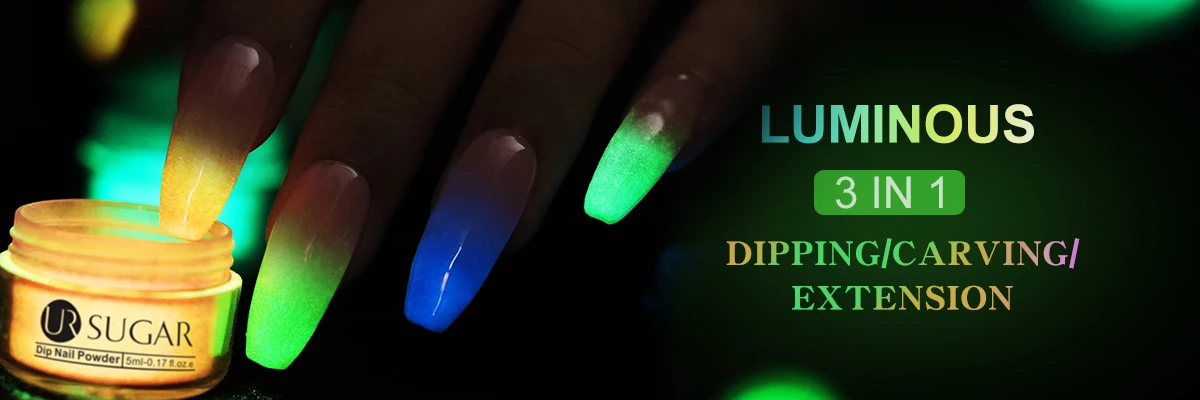 Ur Sugar 5 мл флуоресцентный неоновый Dip порошок для ногтей голографический градиентный блеск пигмент погружающийся порошок для ногтей украшения ногтей DIY