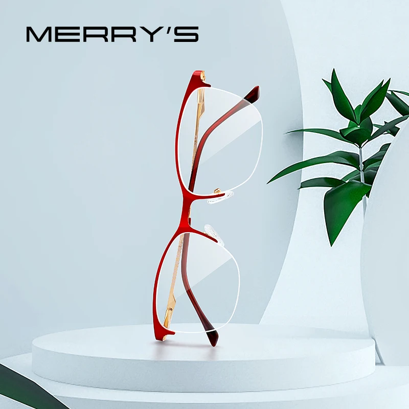 Женские оптические очки кошачий глаз MERRY'S Полуободковые женские модные для