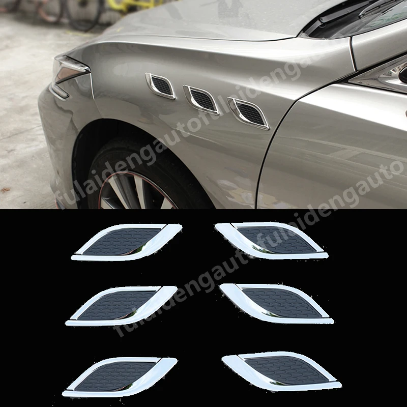6 шт. для Lexus UX RX NX ES CT IS NX300h NX200t- Авто декоративные ABS автомобильные воздушные вентиляционные боковое крыло гриль автомобильные аксессуары