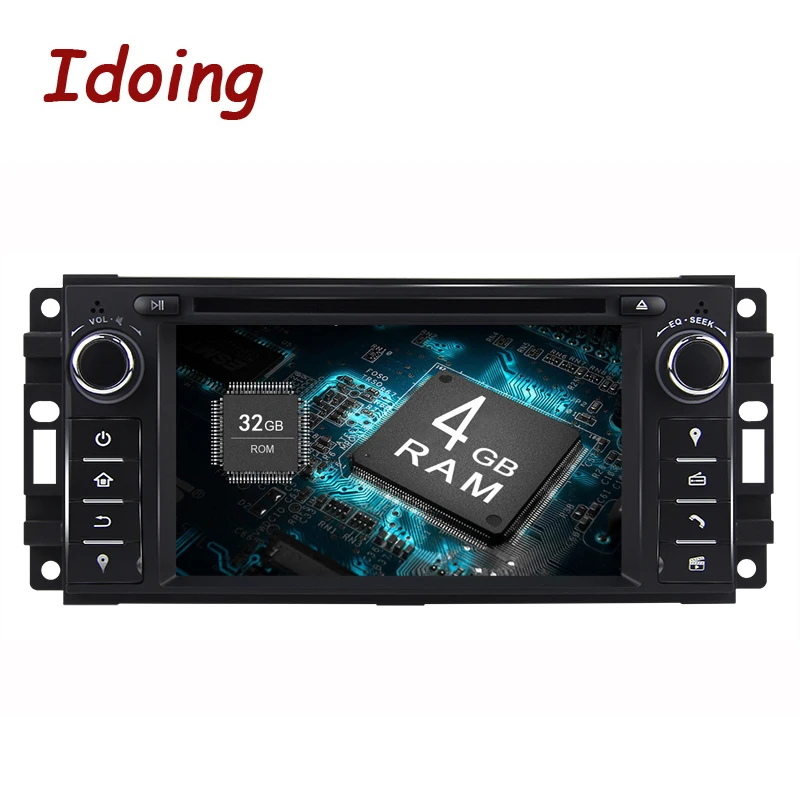 Автомобильный dvd плеер Idoing Android9.0 1Din для Jeep Sebring/Grand/Cherokee/Compass/Wrangler руль 8 ядер 4 Гб + 32