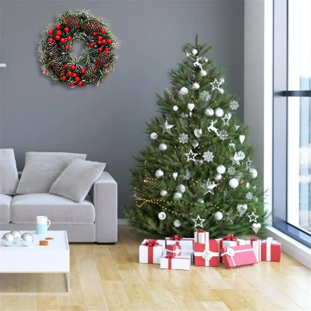 40 см Рождественский венок ручной работы из ротанга кулон гирлянда для торгового центра Рождественская елка украшение# SW