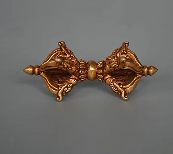 

Tibet Buddhism Tantra FaQi Bronze Gilt Gold Vajra Phurba Dagger Holder Statue